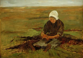 Sitzende Frau von vorne